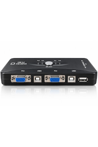4 Port Usb Kvm Switch 4 Pc Tek Monitör Klavye Mouse Paylaştırıcı Vga Bağlantılı Usb 2.0 Bilgisayar Kontrol Cihazı