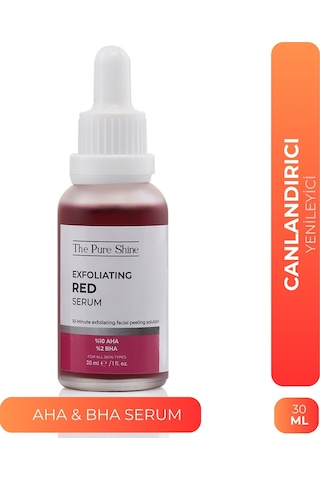 The Pure Shine Aha-Bha Canlandırıcı ve Eşitleyici Kırmızı Peeling Serum 30 ML