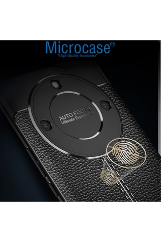 Honor X9a 5G Leather Serisi Deri Efekt Silikon Kılıf-Siyah AL3337