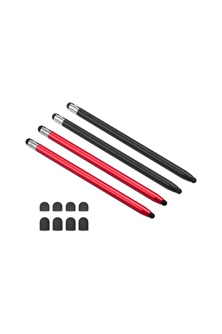 Singree 2si 1 Arada Evrensel Dokunmatik Stylus Kalem Tüm Tabletler Telefonlar 8 Yedek Yumuşak Uç 4 Adet 2siyah 2kırmızı
