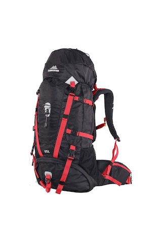 Quickup Hiking Sırt Çantası 65 Litre- Siyah-kırmızı