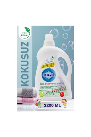 % 100 Doğal Bitkisel Bebek Sıvı Çamaşır Deterjanı - Kokusuz 2200 ML