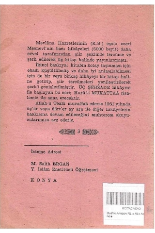 Mesnevi - Bakkal İle Tütisi Tüccar İle Tütisi Ve Allahtan Zahmetsiz Helal Rızık Dileyen Bir Fakirin Hikayeleri Şiir Tercümesi Ve Şerhi O Mevlevi