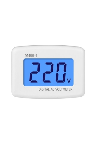 Butu Dm55-1 Ac 110v-220v Lcd Dijital Voltmetre Gerilim Test Cihazı Dedektörü Metre Ab Tak
