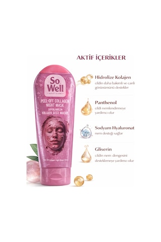 So Well Kolajen Gece Mask Soyulabilen Maske 100 Ml 3 Adet