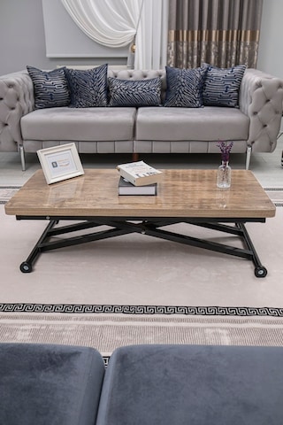 Home Üst Tabla Mdf Antiklayt Oval Köşe Alt Ayak Siyah