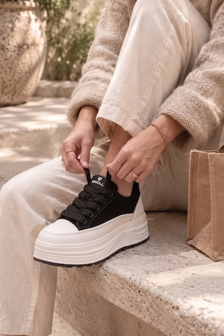 Ayakkabı Fuarı Elit Hml262-1102 Kadın Klasik Sneaker Siyah