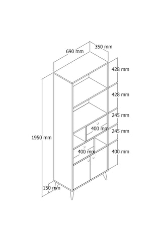 1952 NİNOVA KİTAPLIK SEPET-BEYAZ