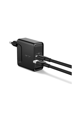 Spigen SteadiBoost F211 48 W Uyumlu iOS/Android/MacOS Hızlı Şarj Adaptörü Siyah - 000AD24973