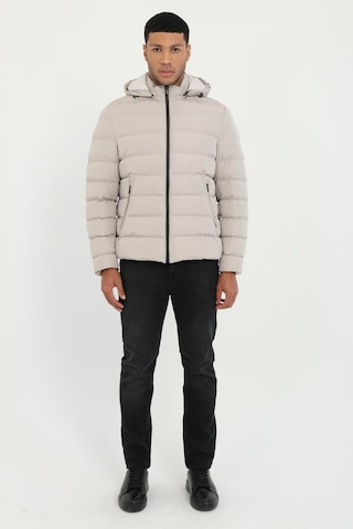 Dufy Erkek Slim Fit Kapüşonlu Taş Mont-18159