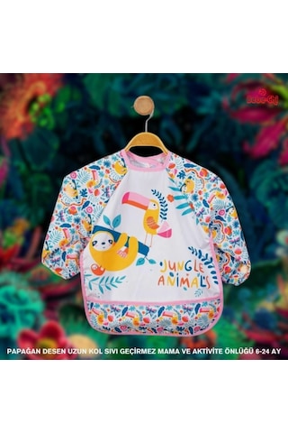 Uzun Kollu Mama ve Aktivite Önlüğü Jungle 6-24 Ay Pembe