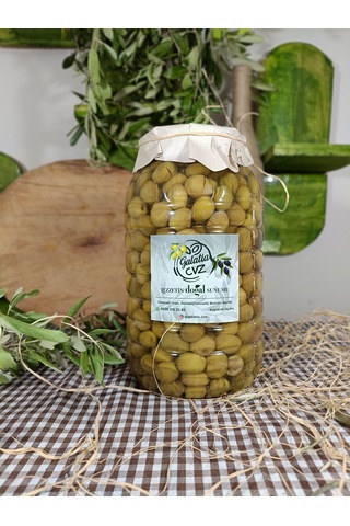 Aydın Yöresi Gemlik Cinsi Sofralık Tatlandırılmış Kırma Yeşil Zeytin 2 Kg