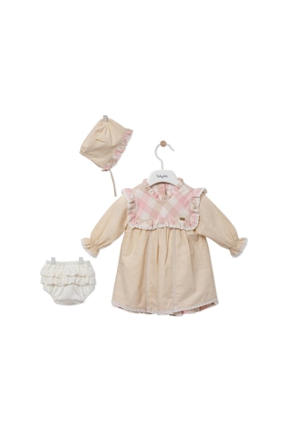 Şapka Makosen Çorap Külotlu 5'li Kız Bebek Elbise Yenidoğan Hediye Seti 12608 001