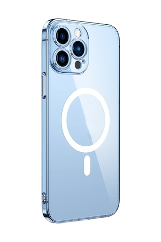 Apple Uyumlu iPhone 13 Pro Max Kamera Korumalı M-safe Şarj Özellikli Şeffaf Mkst London Silikon Kapak - Şeffaf Şeffaf