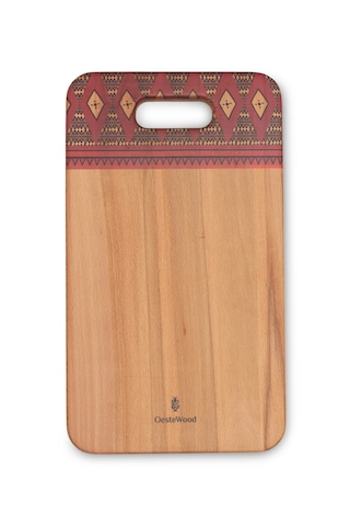 Yekpare Masif Ahşap Sunum Kesme Tahtası Desenli Kayın Medium 7