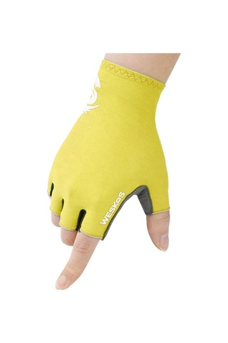 Açık Hava Sporları Yaz Bisiklete Binme Güneşten Korunma Yarım Parmak Eldivenleri -Sarı