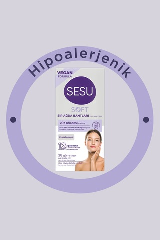 2 Adet Sesu Yüz Ağda Bandı Soft 12'li