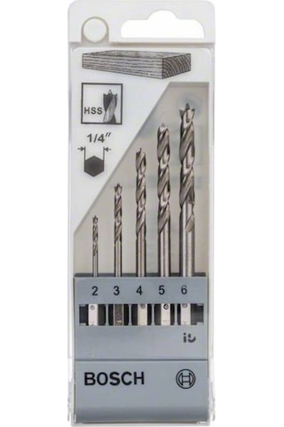 Bosch 5 Parçalı Ahşap Matkap Ucu Set 2-6 mm 1/4 Altıgen Şaft - 2608595525