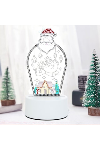 Skycity Noel Dıy El Yapımı Parlak Işıklı Pırlanta Tablo, 3 Farklı Desenli Led Gece Lambası, Hediye Önerisi Diğer
