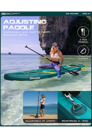 Air Power Core 11' 335x86x15 Cm Şişme Paddle Board Sup Seti 175 Kg