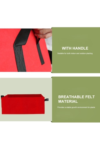 Jeehugo Mavi Dikdörtgen Felt Bitki Yetiştirme Çanta, 40x30x20cm, İç/ Dış Kullanım, Kök Solunum & İyi Drainedür, Bahçe Ve Ev Bitkileri İçin
