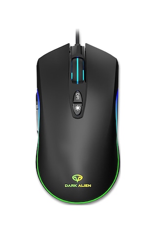 Dark Alien V600 7 Tuşlu Ofis Bilgisayarı İş Faresi, Kablo Uzunluğu: 1.42m Siyah Diğer