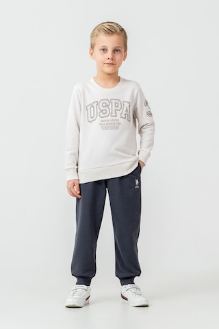 U.S. Polo Assn. Erkek Çocuk Baskılı Beyaz Uzun Kol Eşofman Takımı Us2620-c-v2 Us2620-c-v2