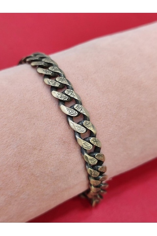 Modagümüşevi 925 Ayar Gümüş Özel Tasarım İthal Oksitli Çift Taraflı Gurmet Bileklik