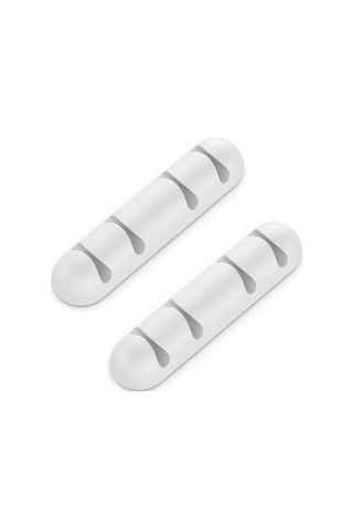 /hc/2x Kablo Tutucu Kablo Klipsleri Her Biri 4 Kablo İçin Ev Ofis Düzenleyici Güçlü Yapışkan Bant Beyaz