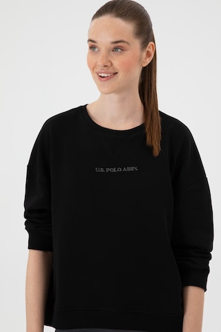 U.S. Polo Assn. Kadın Siyah Bisiklet Yaka Sweathırt 50313562-VR046