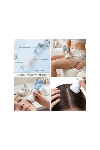 Mucit Home 140 İğneli Serum Hazneli Dermaroller 0-3 Mm Ayarlı Dermaroller Mikro İğneli Saç, Cilt