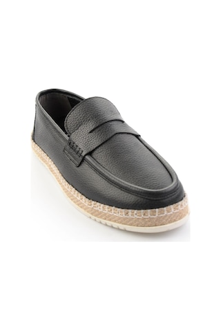 Siyah Hakiki Deri Erkek Loafer Ayakkabı E01698198640 Siyah