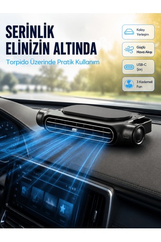 Araç Koltuk Başlığı Soğutucu Fan Usb Şarjlı 3 Kademeli Sessiz Boy Çok Renkli