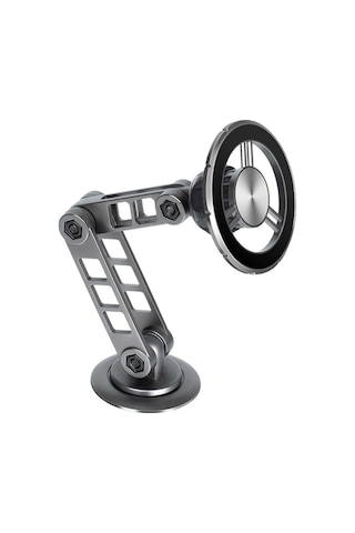 G198 Ayarlanabilir Robotik Kol Cep Telefonu Standı Araba Pano Ön Cam Manyetik Telefon Tutucu Gri