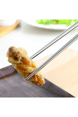 Dianziye 304 Paslanmaz Çelik Isıya Dayanıklı Kaymaz Çubuk Çatal, Gümüş Renk, 5 Çift Basit Paket Diğer