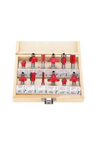 Freze Uç Seti.Takımı.Ahşap Oyma 12 Parça Şaft Mil Çapı 6 Mm