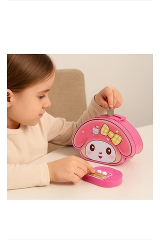 Şifreli Çocuk Metal Kumbara Açık Pembe