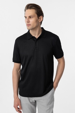 Süvari Siyah Regular Baskılı Polo Yaka Tişört