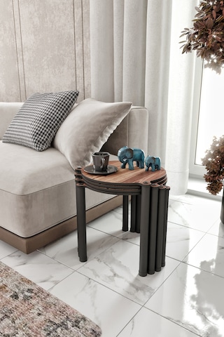 La Via Madran Ceviz Yuvarlak Zigon 4 Lü Ceviz