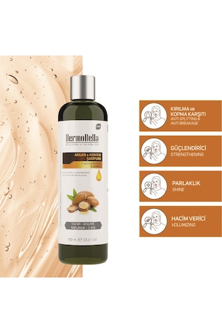 Dermo Bella Argan Ve Keratin Içeren Güçlendirici Ve Hacim Verici Şampuan 700 ML