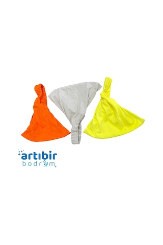 Lastikli Penye Bandana Seti Paraşüt Model Kahverengi