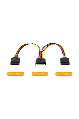 30 cm 15 pin sata 2x sata power çoklayıcı 15 pin erkek sata 2x sata çoklayıcı uzatma kablo
