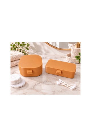 Kulak Çubuğu Ve Pamuk Seyahat Kabı 3d Baskı Taşınabilir Hijyenik Organizer Sütlü Kahve
