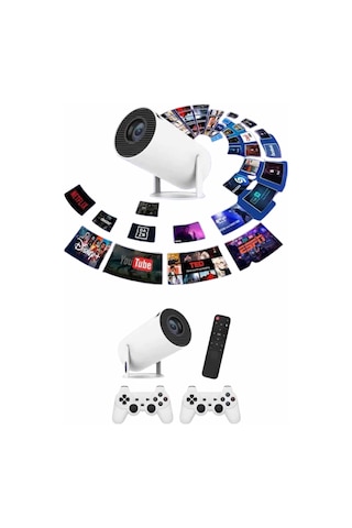 Mey İthalat Full Hd 8 Gb Ayaklı Çift Kollu 4k Video Oyun Konsolu Taşınabilir 37797739