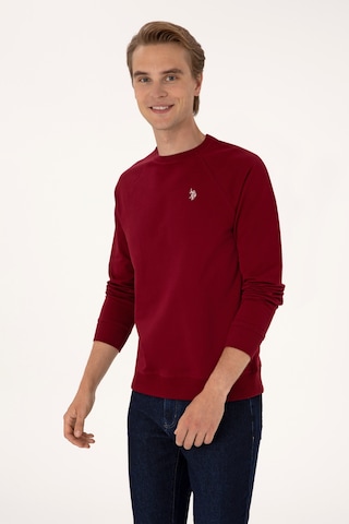 U.S. Polo Assn. Erkek Regular Fit Bisiklet Yaka Bordo İnce Basic Sweatshirt 50313752-VR014
