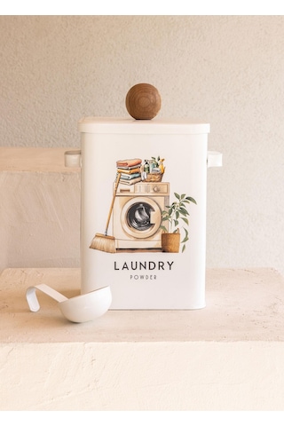 The Mia Storage Deterjan Saklama Kabı 13x20x28 Cm Beyaz