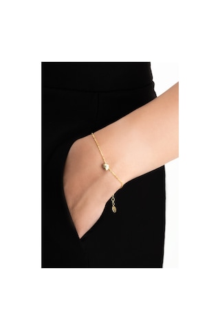 Little Love 18 Ayar Sarı Altın Kaplama 19 Cm Gümüş Bileklik Sarı