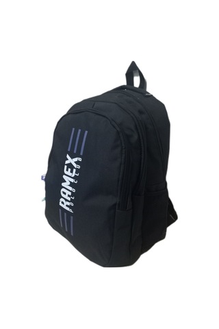 Unisex Siyah Ramex Sırt Çantası Büyük Boy Seyahat Okul Çantası Su Itici Siyah