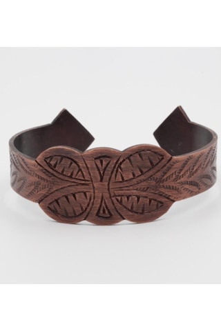 Bakır Kelebek Motifli Bileklik Kahverengi