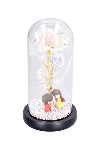 Shineyee Gitar Figürlü Renkli Led Aydınlatmalı Cam Gül Sabiti - Sevgiliye Hediye, Ev Dekoru, Yatak Odası Gece Lambası Pil Dahil Değil